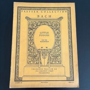 Presser Collection Bach Little Fugues For The Pianoforte No 129 Vintage
